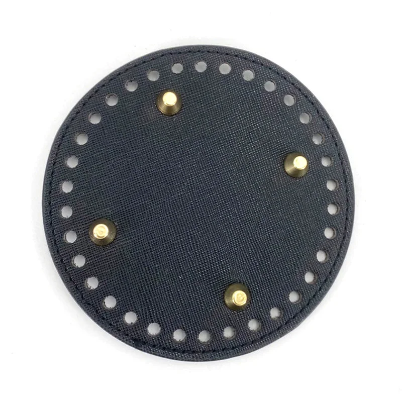 12*12cm Round Bag Bottom For Knitting Bag PU Leather Wear-resistant Bag Bottom With Holes Wholesale Bag Accessories For handbags