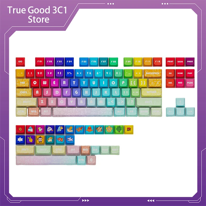 Imagem -01 - Conjunto Completo de Universal Mechanical Key Cap Pbt Material Xda Altura Bola Cap Heat Sublimation Eva Conjunto Completo conjunto completo de universal mechanical key cap pbt material xda altura bola cap heat sublimation eva conjunto completo 01