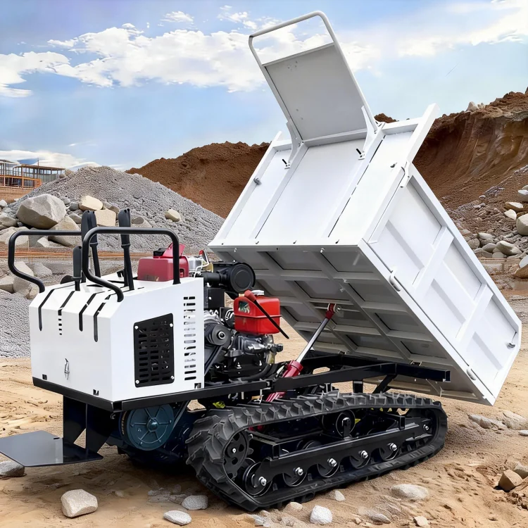 0.8 Ton Mini Hydraulic Steering Crawler Dumper Flexible All Terrain Climbing Truck For Farm Construction Material Haulage Works view 3