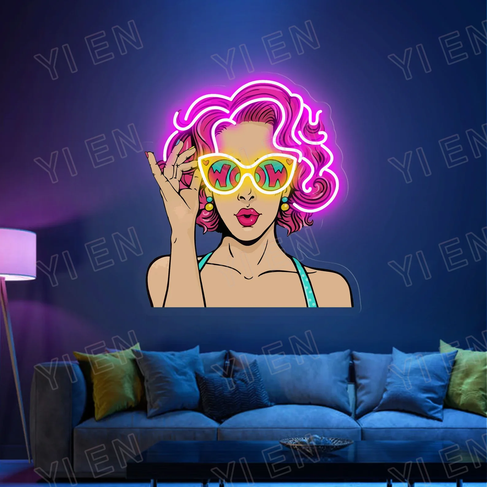 Neon Sign Acrylic ArtWork, Sex Girl with Glass Neon Sign, Custom Neon Sign, Beautiful Woman Neon Sign Art, Wall Decor Living Room