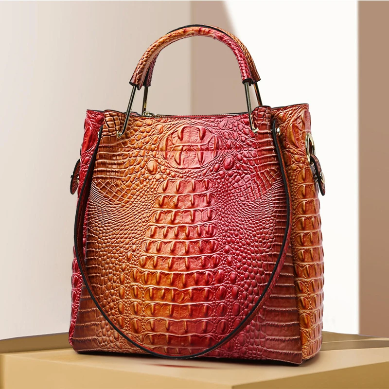 

Women's handbags, cross-border hot-selling new style bags, high end fashion embossed tote bags, large capacity bucket bags