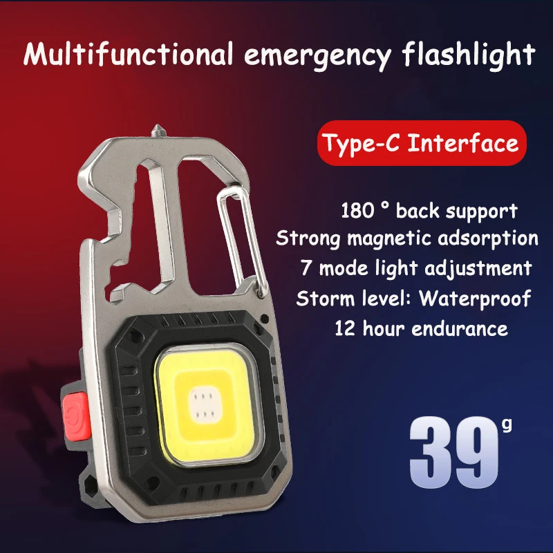 W5130 New Multifunctional Mini Flashlight Outdoor Strong Magnetic Absorption Light Portable Emergency High Brightness Camping