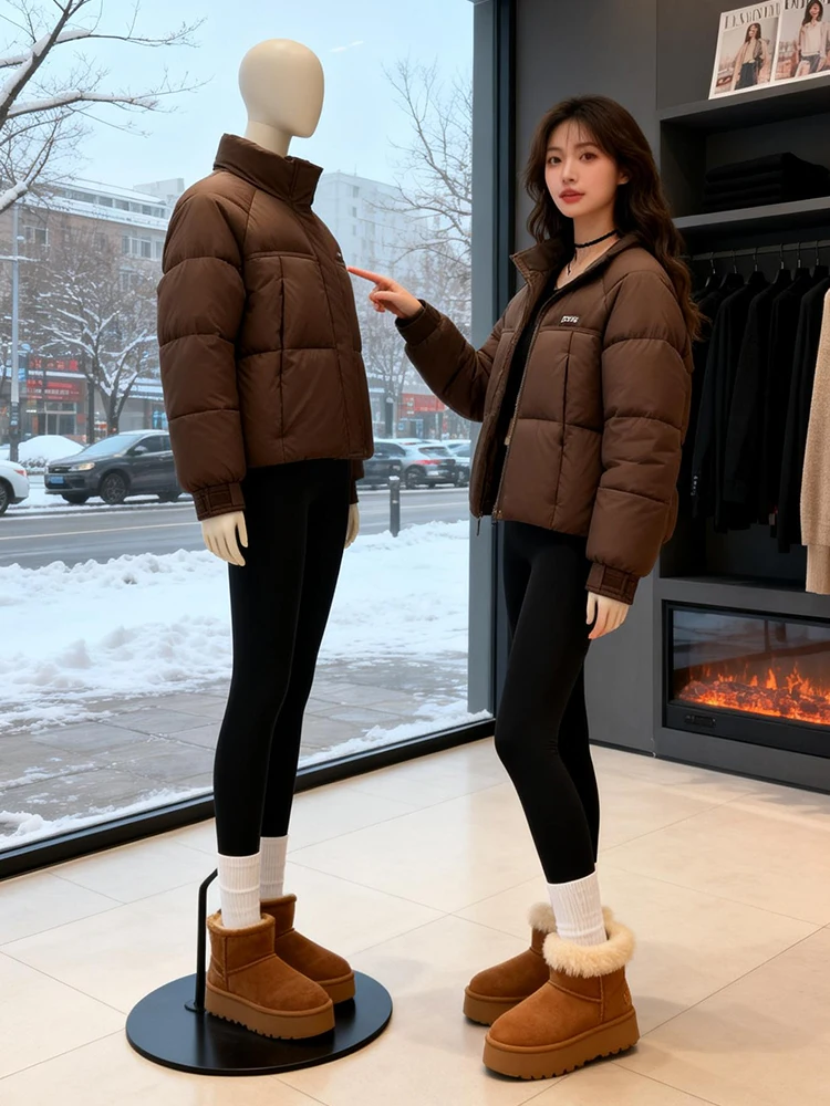 

Зимнее пальто Thiened Zipper Pure Color: Новинка, модное, антивозрастное, хлопковое, для повседневной носки, простое, свободного кроя