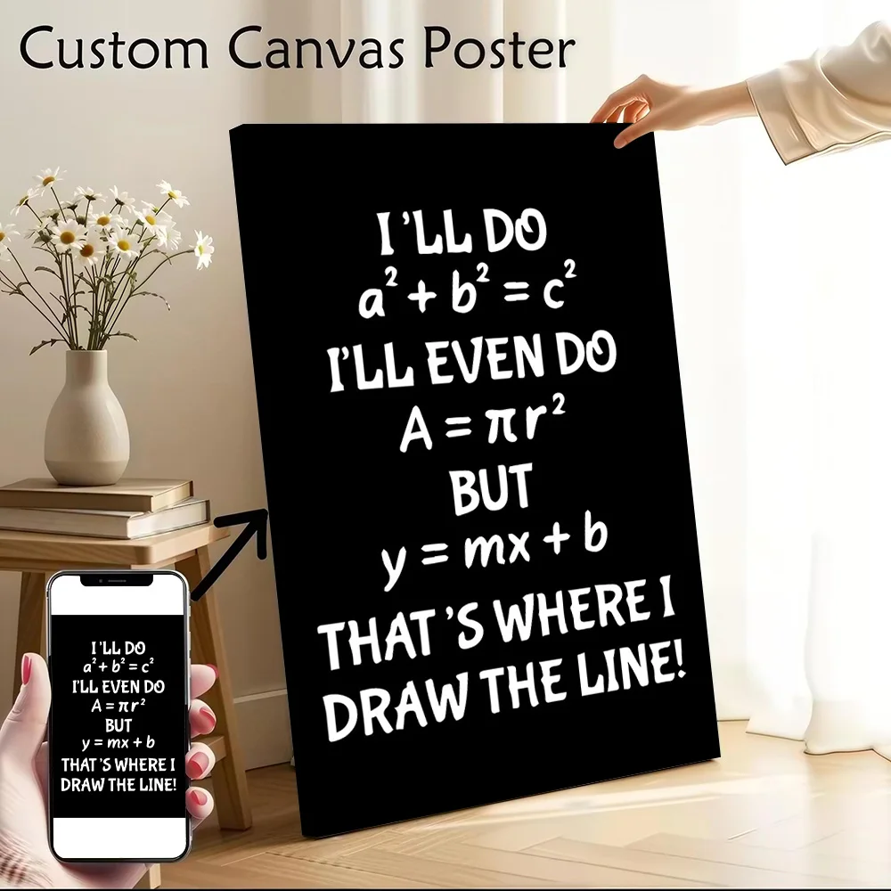 Math Equations Funny Quote Canvas Print Perfect Gift for Fans Lovers Personalized Wall Art Poster for Home Decor Accessories