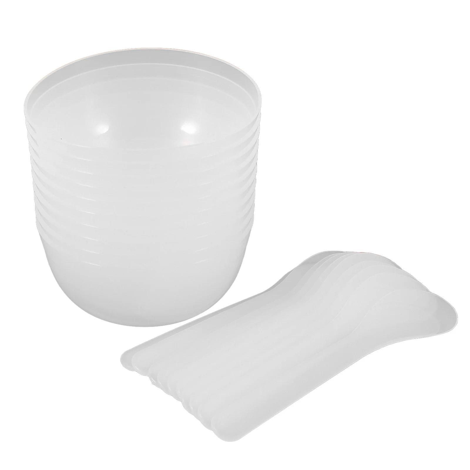 

10pcs Mixing Bowl Tools Crystal Mud Containers Lightweight Stackable Reusable Washable Diy Supplies For Kids Girls Transparent