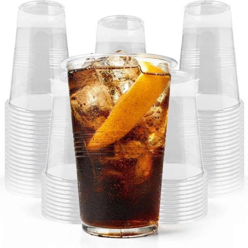 50PCS Disposable Plastic Drinking Cups Practical Beverage Cups for Fruit Juice Coffee Birthday Party Wedding Banquet Supplies