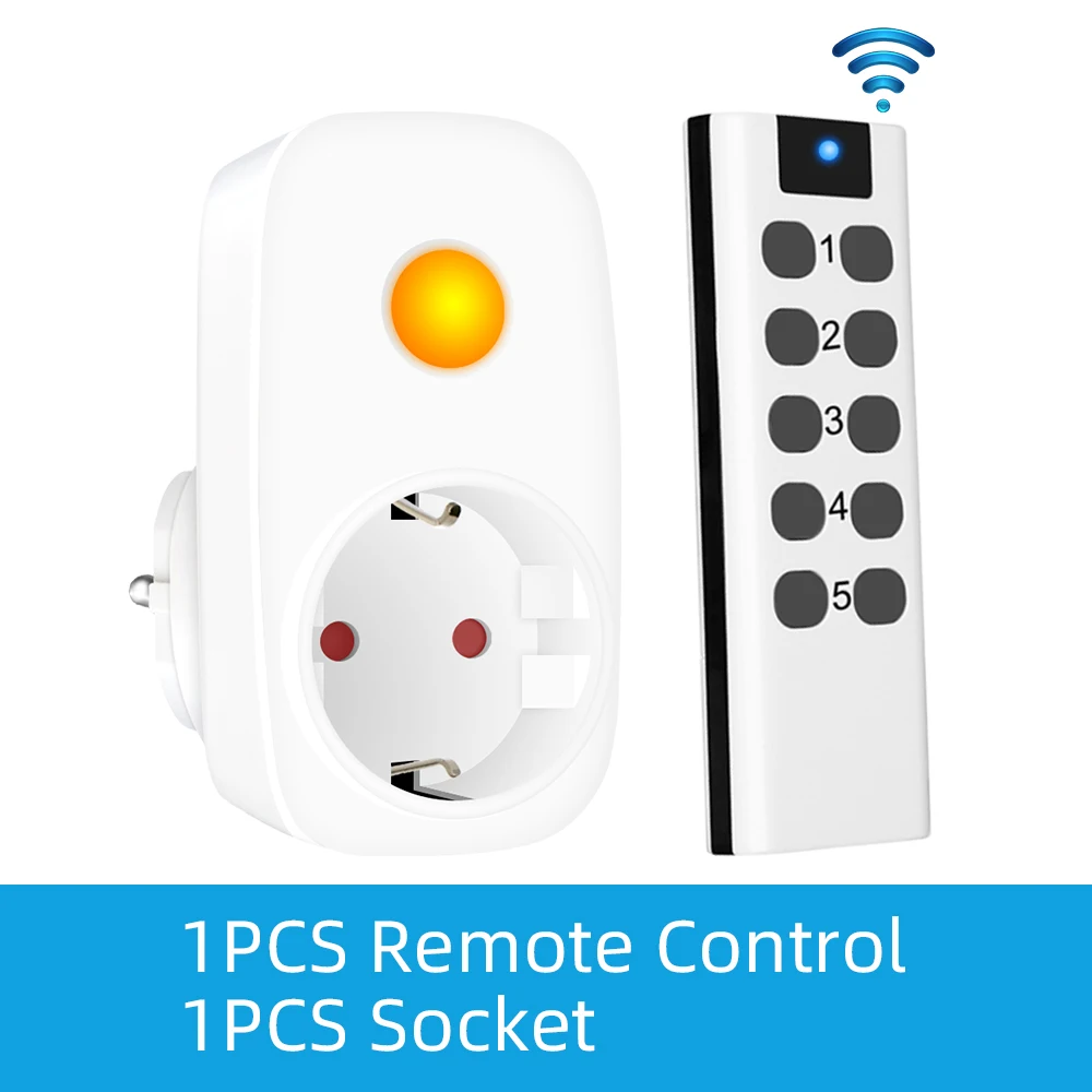 RF Switch Smart Plug EU French Socket Universal Remote Control Controller Programmable 16A 220V LED Light Outlets Home Assistant