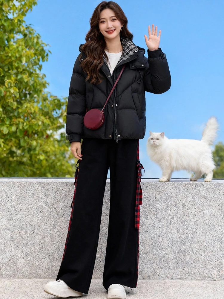 

Зимняя верхняя одежда Thiened: женская куртка-пуховик свободного кроя на молнии, однотонная, из прочного полиэфирного волокна, в корейском стиле.