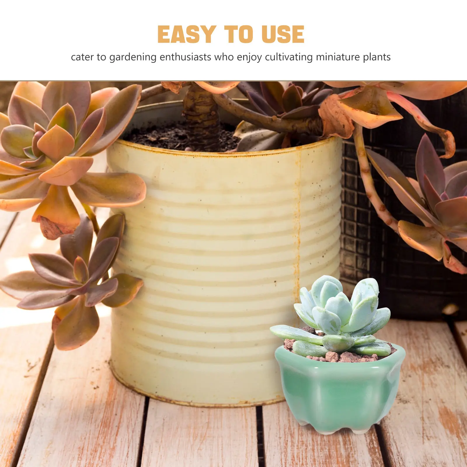 6Pcs Mini Succulent Flowerpot Square Compact Planter for Desk Decor Small Space Gardening Miniature Landscaping Succulent Bonsai