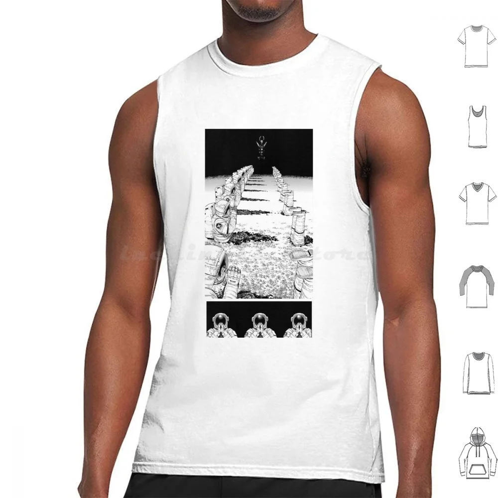 Astronaut Dark Pray Tank Tops Vest Sleeveless Manga Anime Demon Astronauts Space Fear Praying Pray Dark Japan Darkness Devil