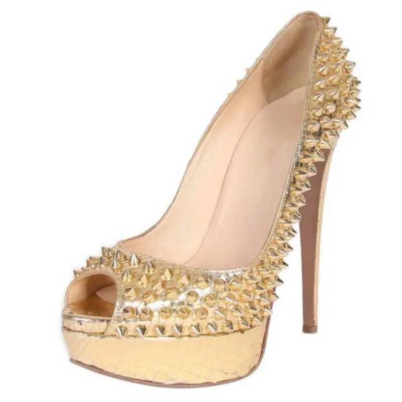 

SHOFOO shoes Fashionable women's high heels. About 12 cm heel height. Peep toe pumps. Spike shoes. Fashion show banquet shoes.