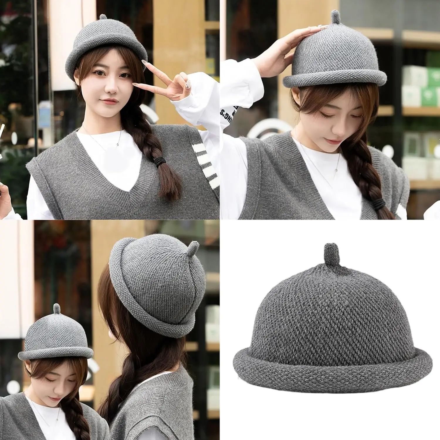 قبعات عصرية محبوكة من جلد البطيخ للرجال والنساء قبعات غير رسمية مريحة على طراز المالك للجنسين قبعة شتوية ناعمة دافئة للاستخدام اليومي #3