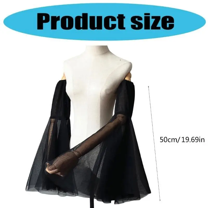 652F أكمام ذراع شفافة أنيقة للنساء مع تصميمات واسعة مثالية لفساتين الزفاف وملابس المناسبات الرسمية #6