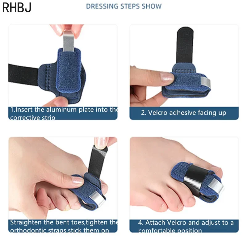 RHBJ Finger Toe Straightener Toe Splint Corrector Toe Crooked Claw Stabilizer Support Brace Wrap To Align Support Foot Care Tool