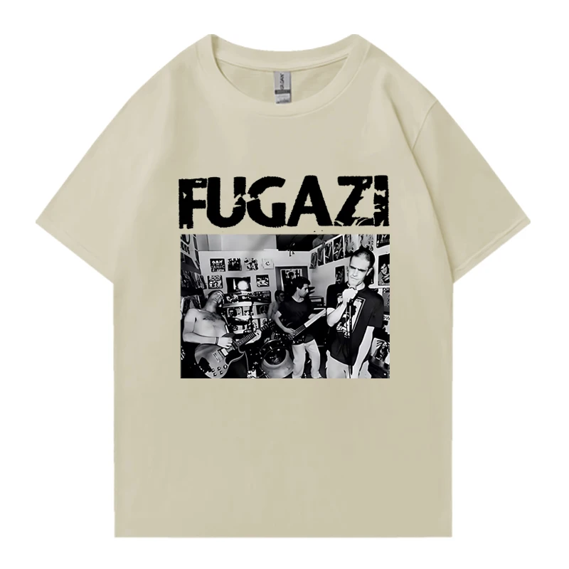 Trendy 2025 FUGAZI Band Graphic Oversized Tee shirt streetwear Men Women Summer short sleeve t-shirts 100% Cotton popular Unisex