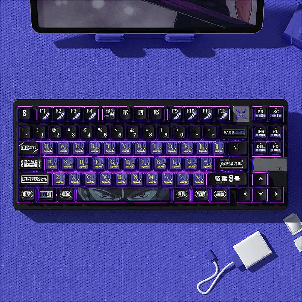 PBT material 122 keys OEM purple, keycaps, light transmission, monster, keycaps for mechanical keyboards