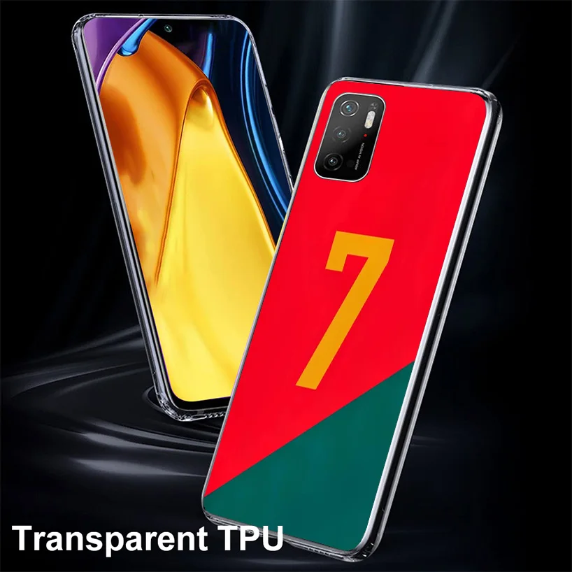 FootBall SuperStar Number C 7 10 Cover Phone Case For Xiaomi Poco X6 X5 X4 Nfc X3 Pro F6 F5 F4 Gt F3 F2 F1 M5S M4 M3 Soft Fundas