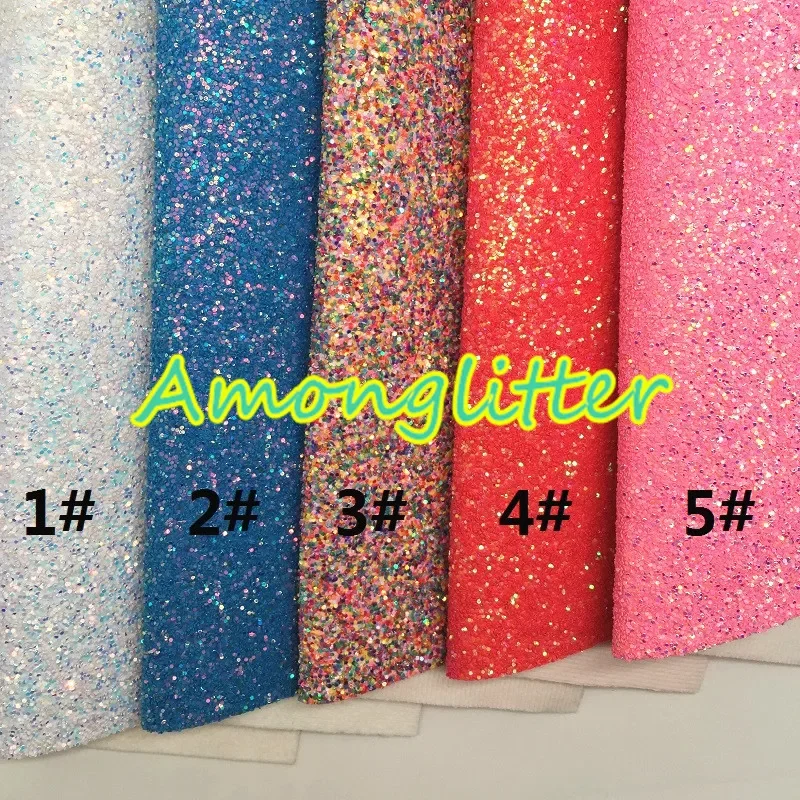 Amonglitter Purple Chunky Glitter Leather Sheets, Glitter Fabric for DIY Bows Bags and Shoes 21x29cm A4 size MB008A