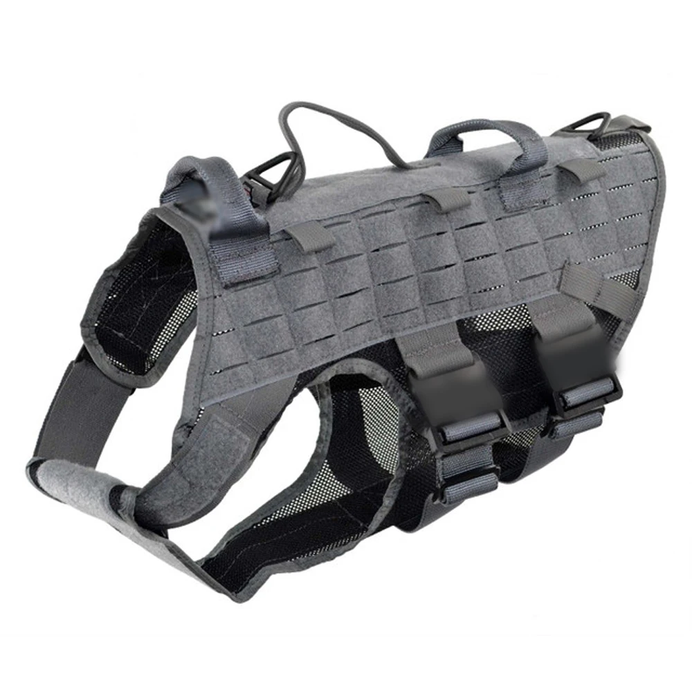 Hot Sale Luxury Solid Tactical Dog Harness Durable Breathable Reflective Nylon Pet Vest Adjustable Metal Buckle No Pull Feature