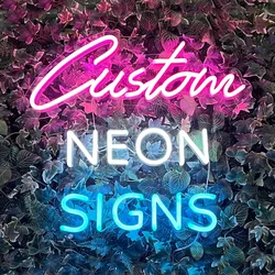 Custom Neon Signs Personalised Design Room Restaurant Shop Bar Cofe Wall Art Logo Led Light Party Birthday Wedding Decoration