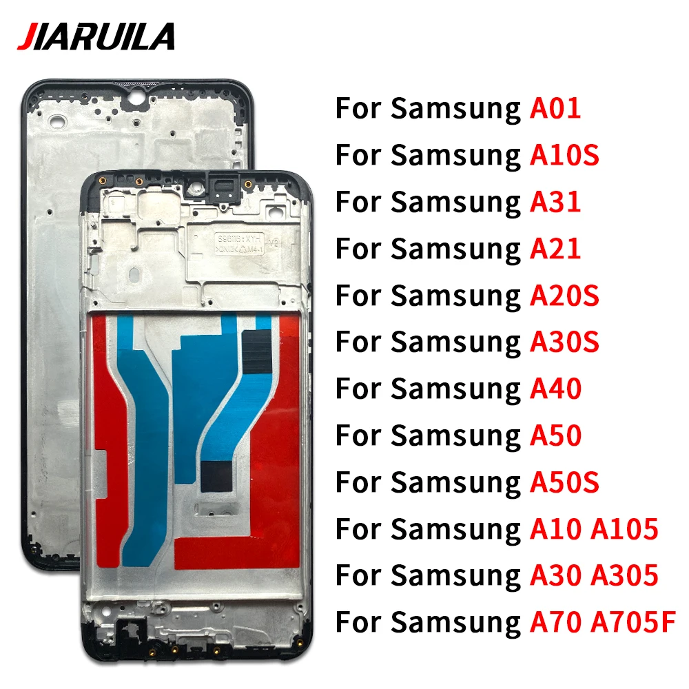 Quadro médio para Samsung, alojamento dianteiro testado novo, peças de reparo da moldura, A01, A10, A10S, A20S, A21, A30, A30S, A31, A40, A50, A50S, A70