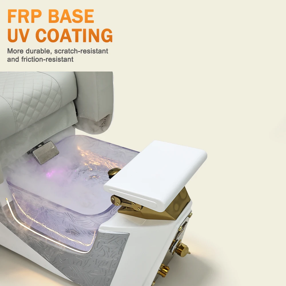 Luxury Rolling Massage Pedicure Chair Vibration Automatic Drainage Magnetic Jet Tub-Adjustable Nail Salon Furniture 4