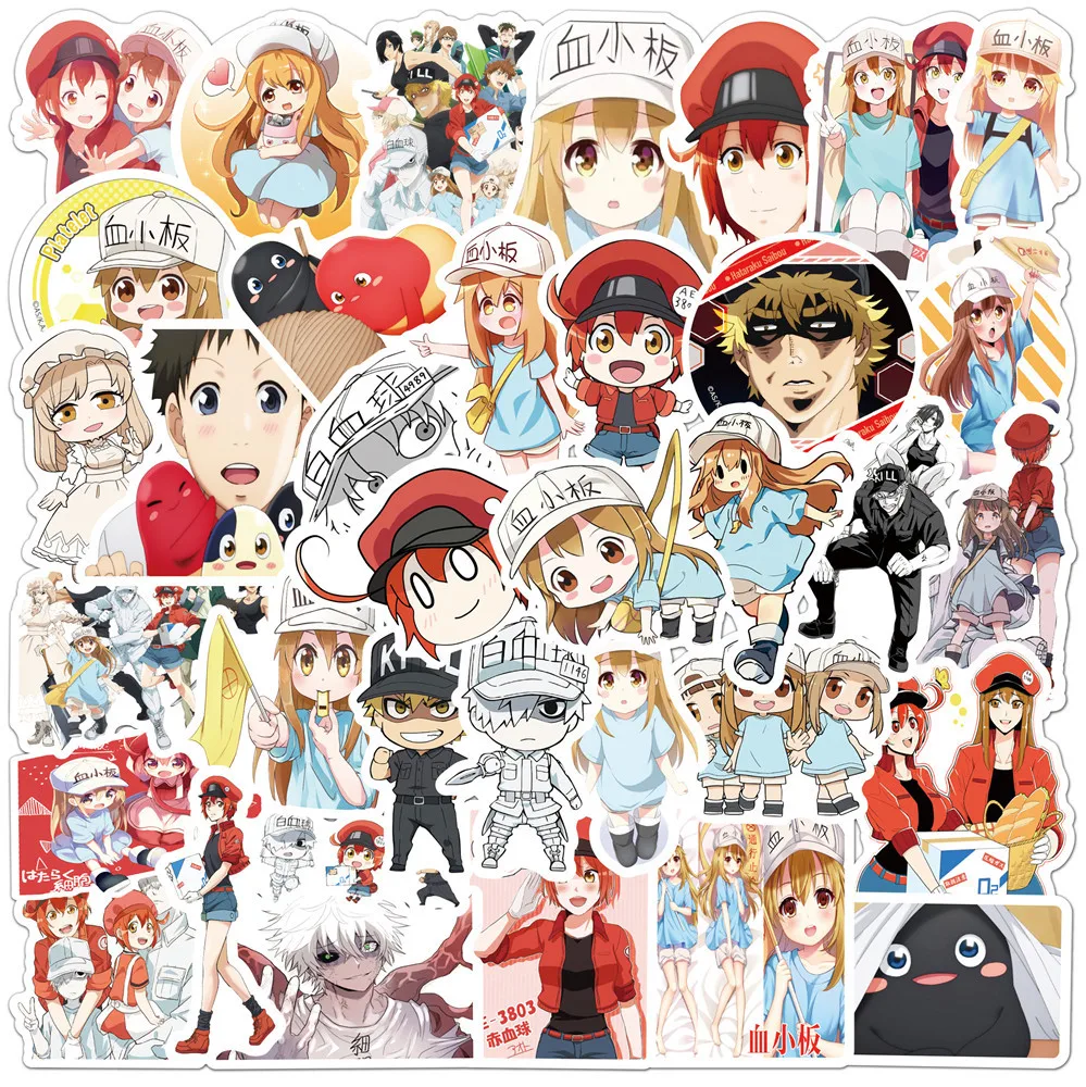 10/30/50pcs Globules Rouges Anime Graffiti Autocollants Kawaii Créatif Mignon Enfants Jouets Bricolage Scrapbook Bagages Ordinateur Portable Autocollant Autocollants