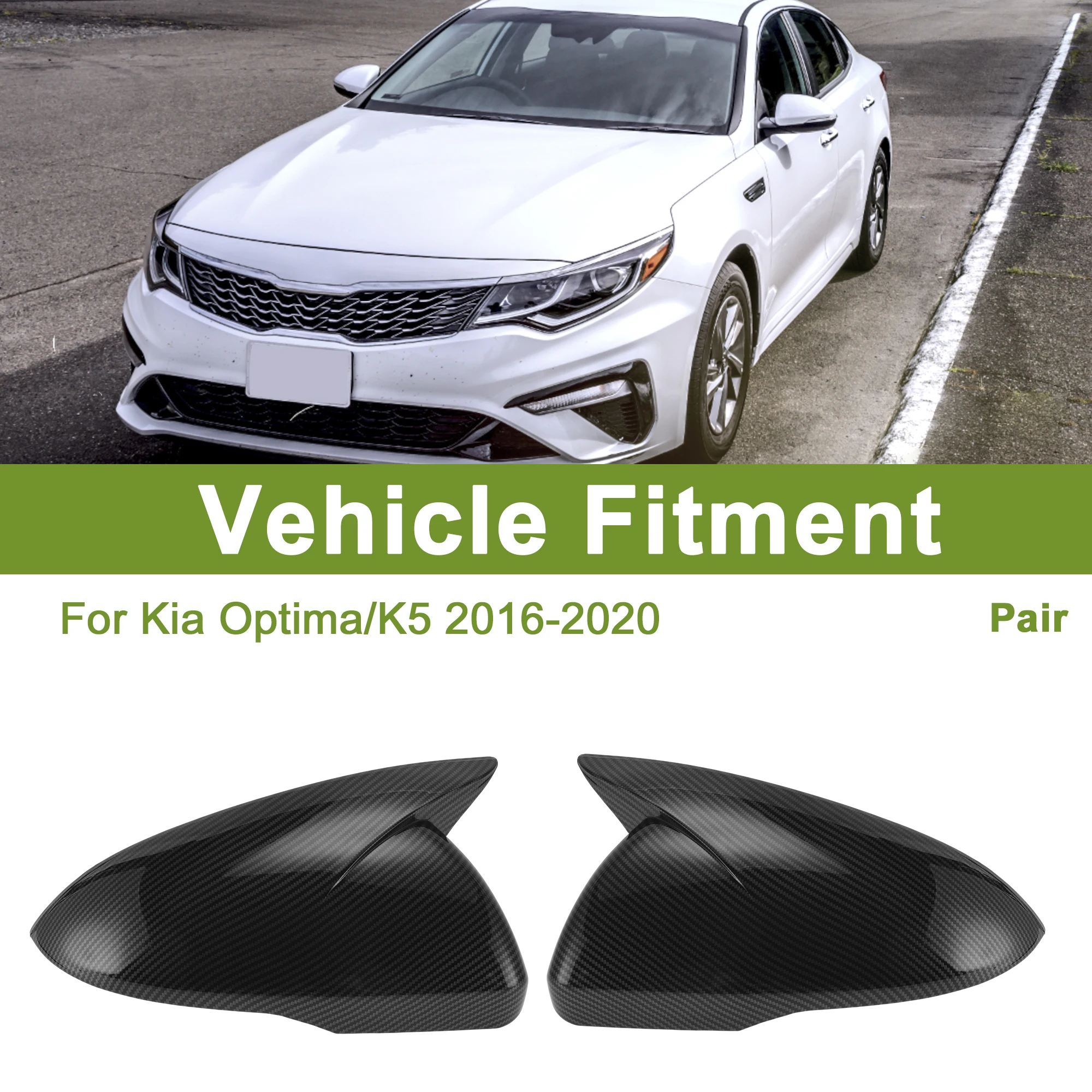 

UXCELL 1 пара сменная крышка левого и правого зеркала, черная для Kia для Optima/K5