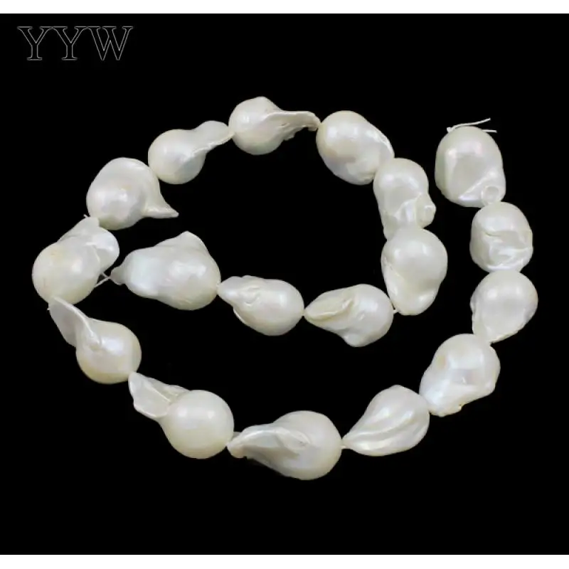 

Cultured Freshwater Nucleated Pearl Beads Keshi Natural White 18-20mm 0.8MM Jewelry Making DIY Necklace Bracelet Pearls