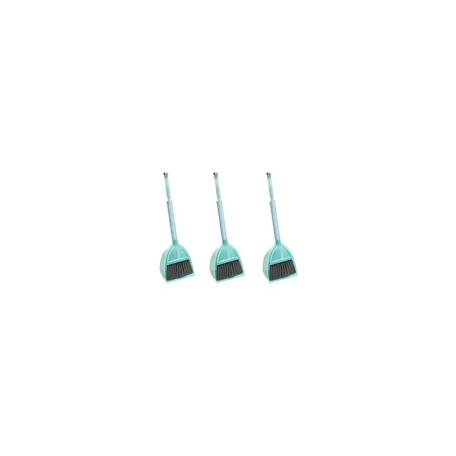 

Broom with DustpanSmall Housekeeping Cleaning Sweep for Kitchen Bathroom Pet Nest Boat etc.3Sets,Light Blue