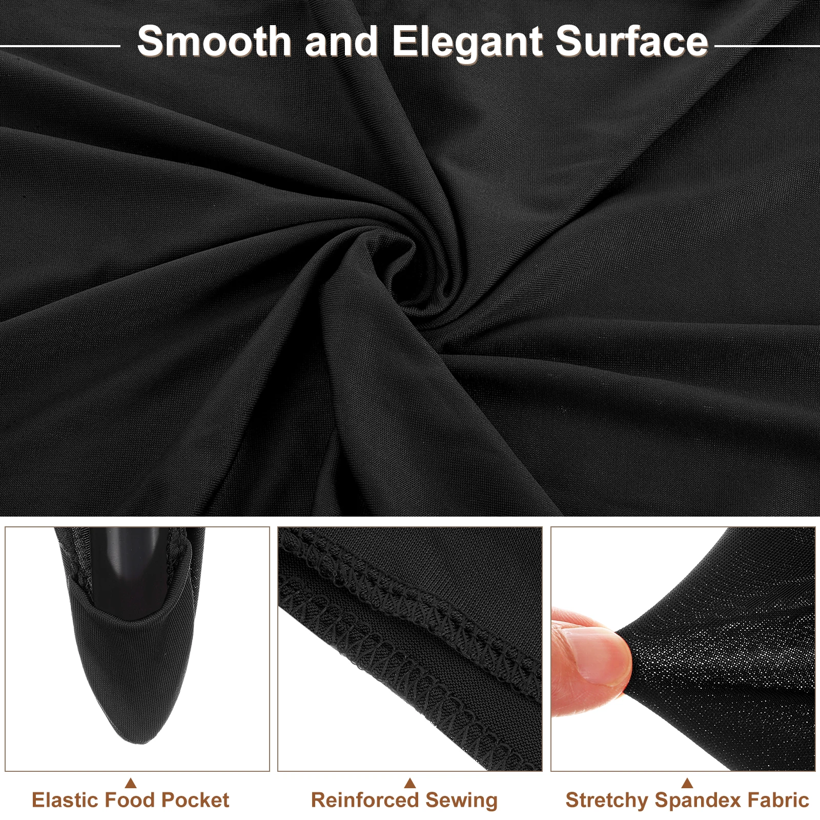 

4pcs Round Cocktail Tablecloth Spandex Stretch Tablecloth Table Cover Fitted High Top Table for Bar Wedding 24" x 43"/32" x 43"