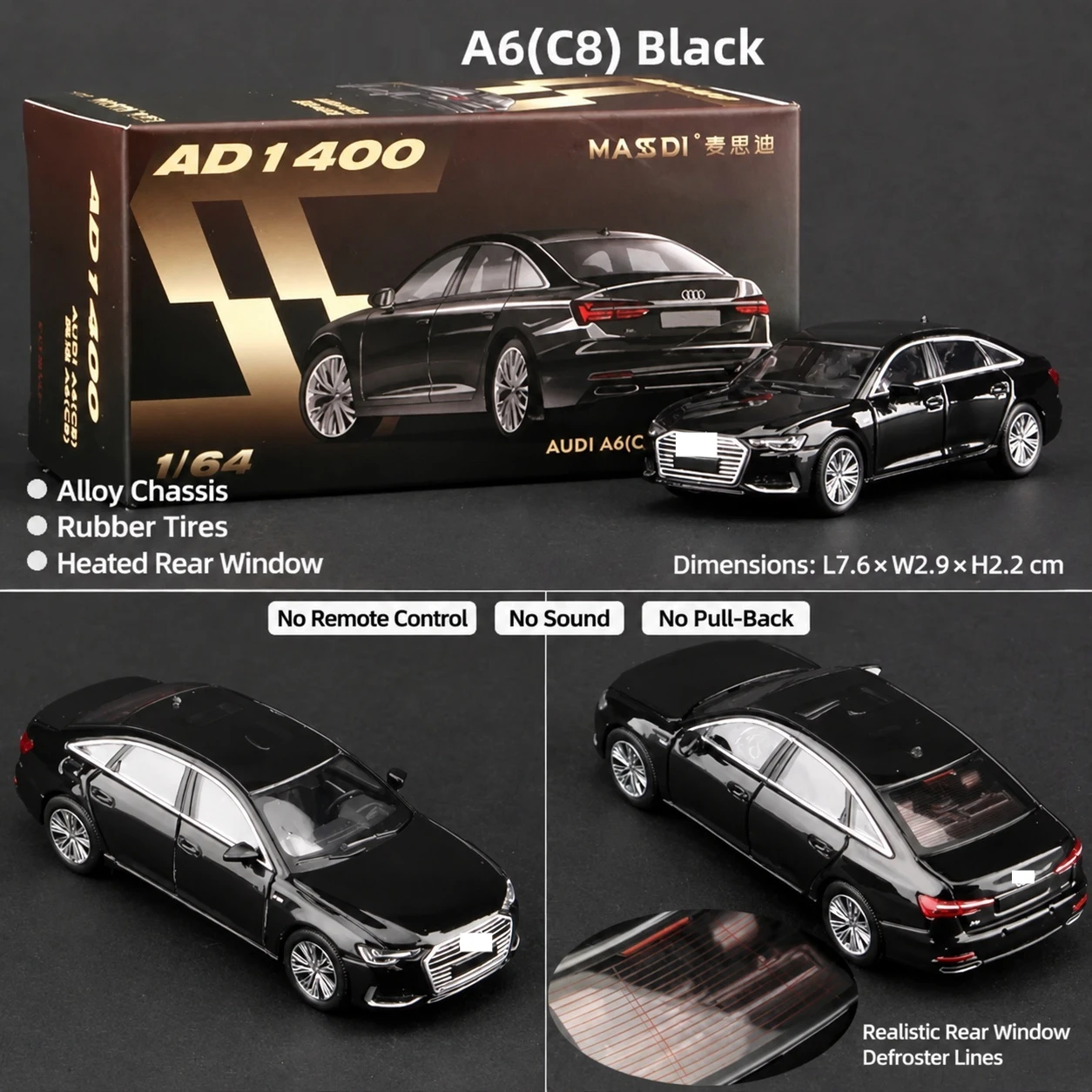 MASDI 1:64 Silver Alloy Car Model Realistic Simulation Vehicle Toy Collectible Car Ornament Gift For Hobby Enthusias Surprise