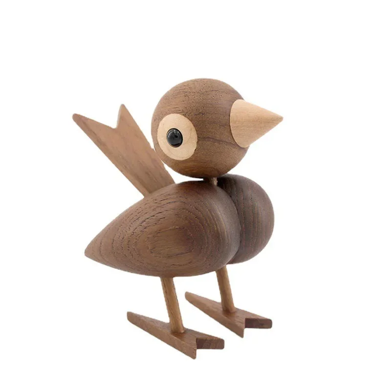 Nordic Danish Puppet Solid Wood Creative Wooden Crafts Sparrow European Home Decoration