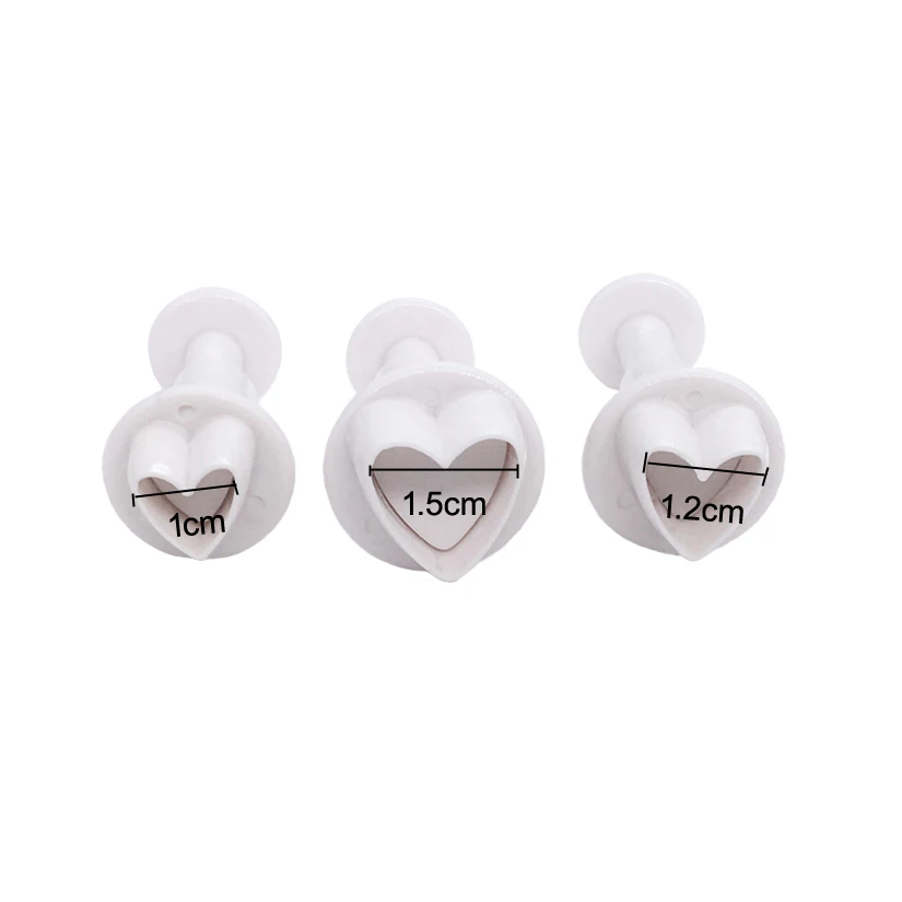 3 Pcs/Set Star Loving Heart Round Flower Square Cake Cutter Sugarcraft Cookie Mold Fondant Cake Decorating Tools