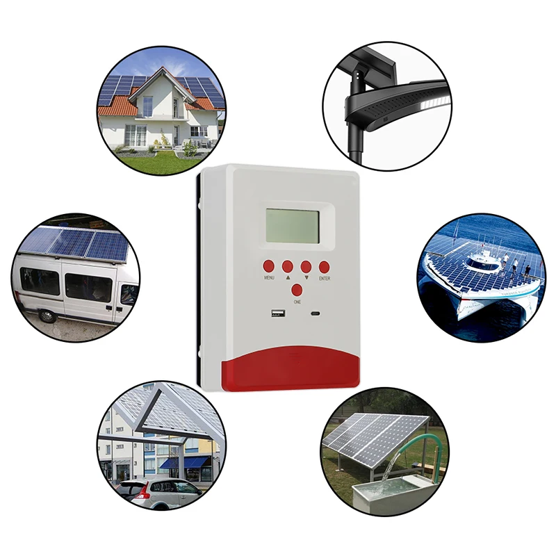 ECGSOLAX 30A MPPT الشمسية جهاز التحكم في الشحن 12 فولت 24 فولت لوحة طاقة شمسية منظم مع شاشة الكريستال السائل جهاز تحكم يعمل بالطاقة الشمسية ماكس PV 100VDC