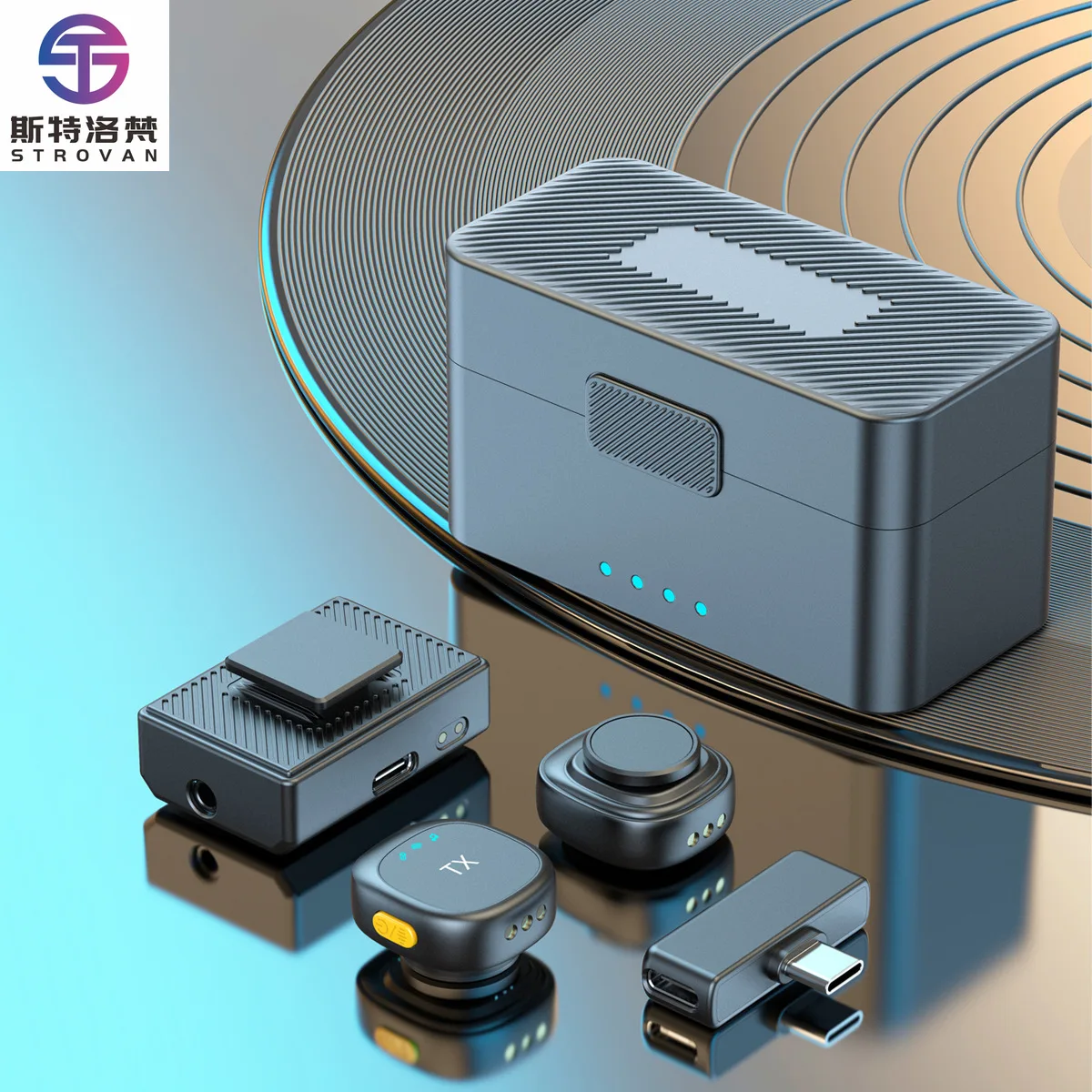 

D7 Pro Magnetic Dual Mic Rechargeable Type C Wireless Audio Microphone with Noise Reduction for Video Recording Live Streaming