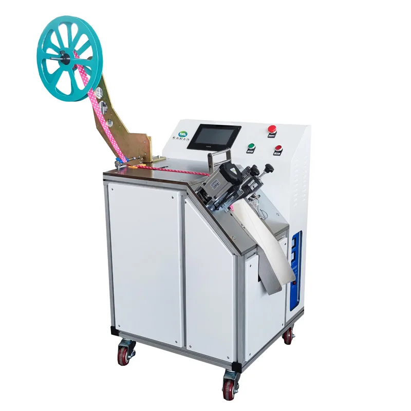 High Speed Ultrasonic Woven Belt Cutting Machine Servo Feeding Multi Shape Die Cutter for Straight Bevel Dovetail Round