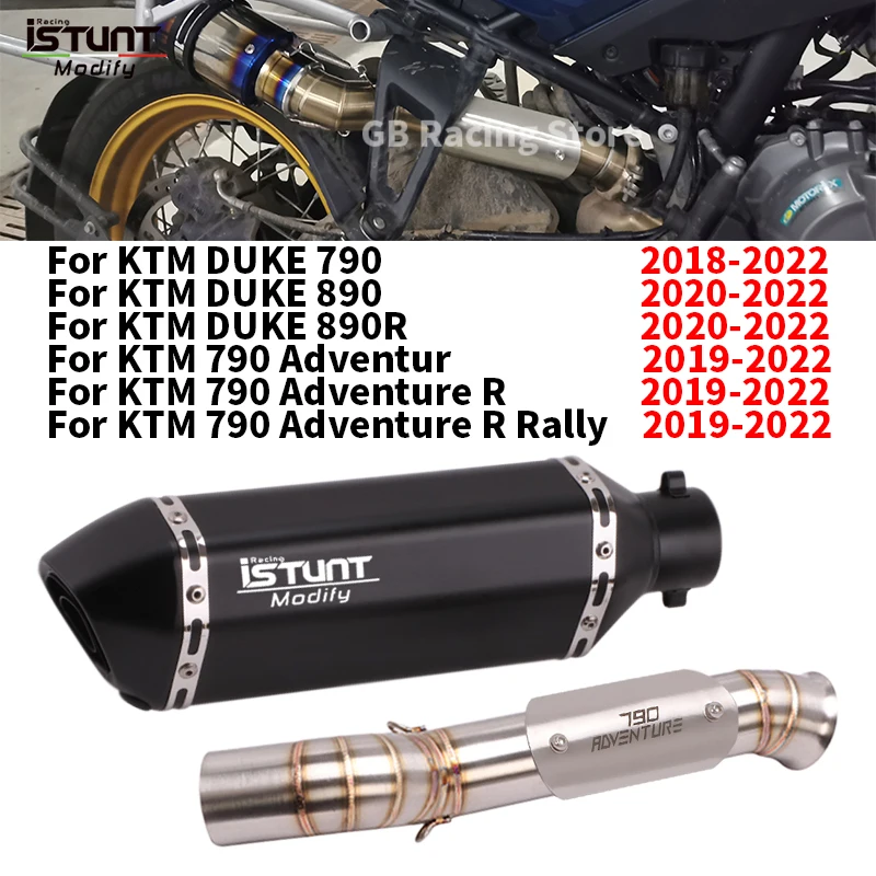 Slip For KTM 790 ADV DUKE 790 890 Adventure R Motorcycle Exhaust System Escape Moto Link Pipe Muffler With Removable DB Killer