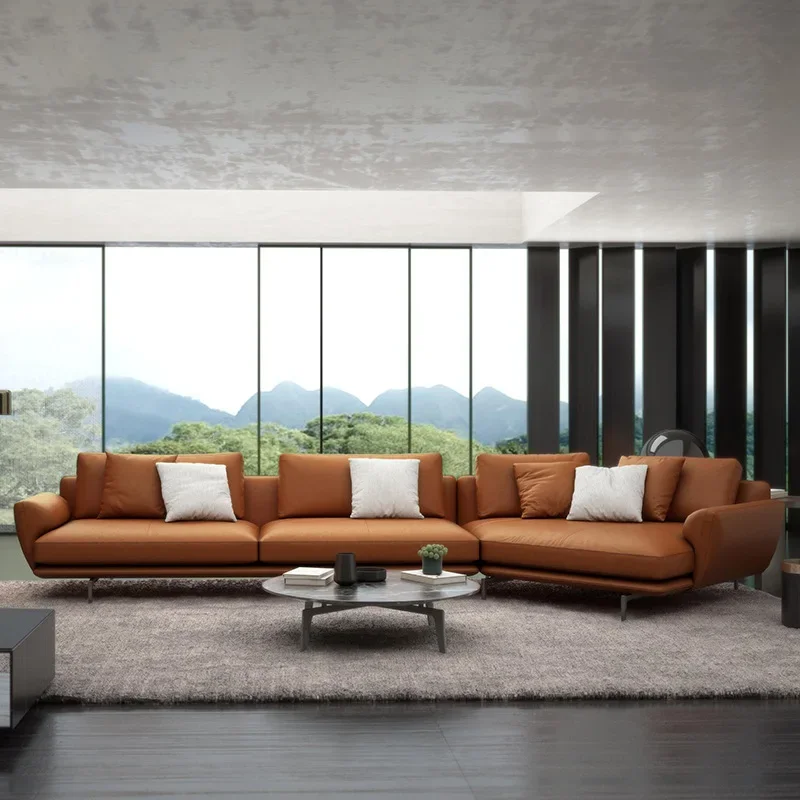 الشمال، الجلود، أريكة، نمط هونج كونج، ضوء فاخر المشاهير على الإنترنت الطبقة الأولى من جلد البقر، حديث، بسيط #3