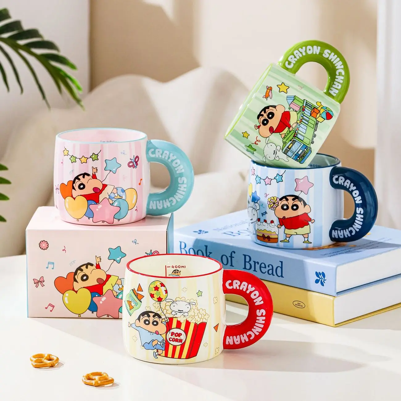 Crayon Shin-chan Cartoon Ceramic Mug Kawaii Home Office Couple Water Cup Milk Juice Coffee Cup Animation Peripheral Wholesale view 6