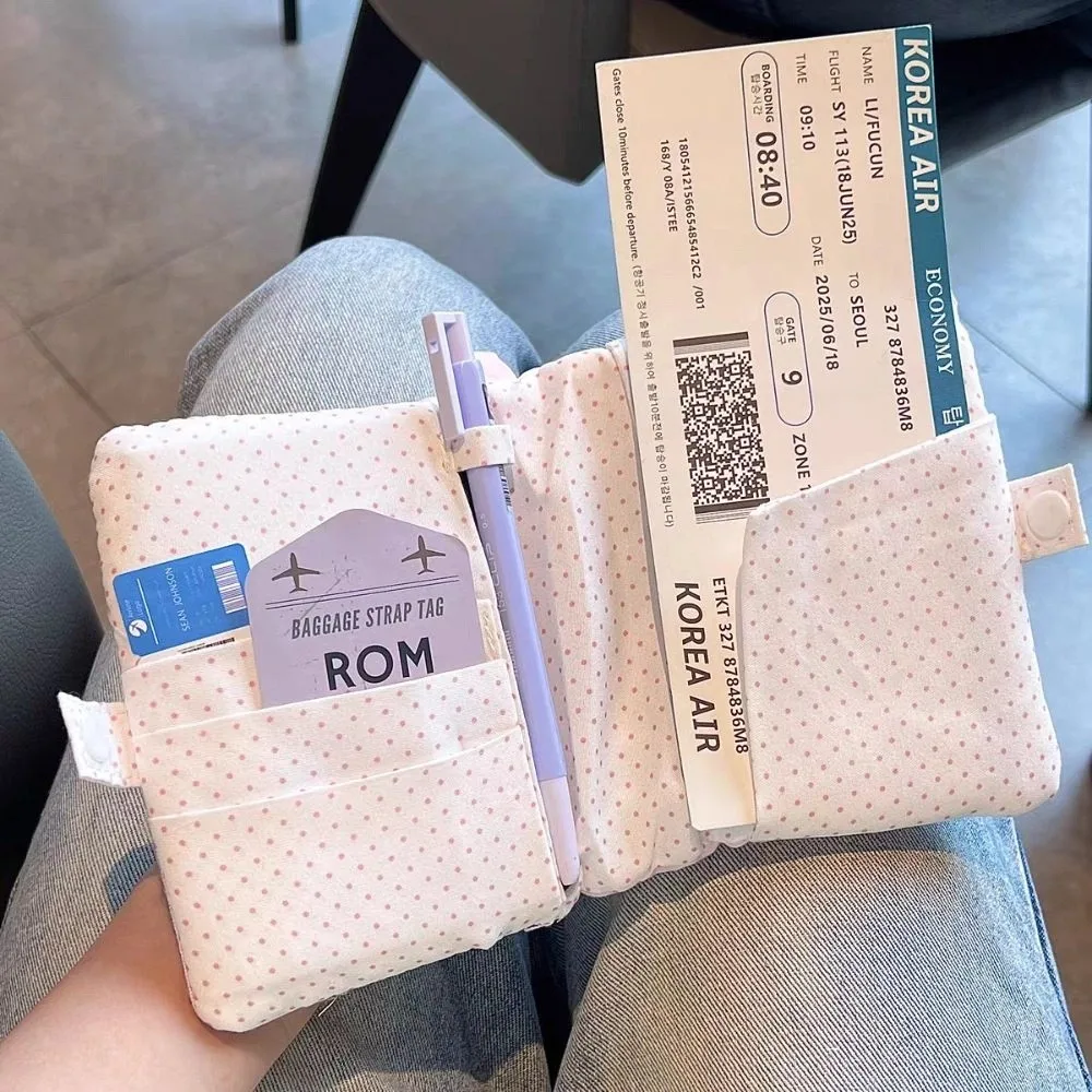 

Star Pattern Cute Travel Wallet Passport Cover Ticket Holder Passport Clip Airplane Check-in Multifunctional Storage Card Bag