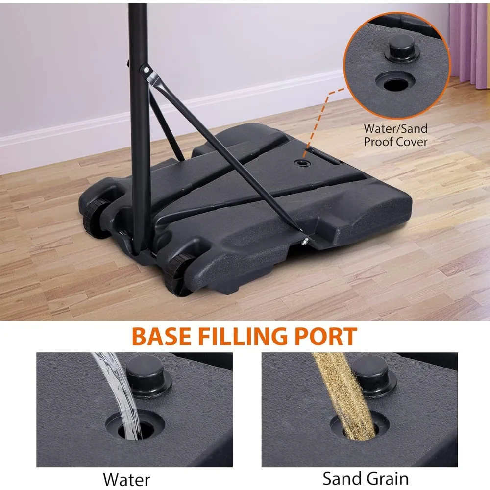 子供とティーンエイジャー向けのポータブル屋内高さ調節可能バスケットボールフープ（バックボード付き）- ジュニアバスケットボールスタンドシステム