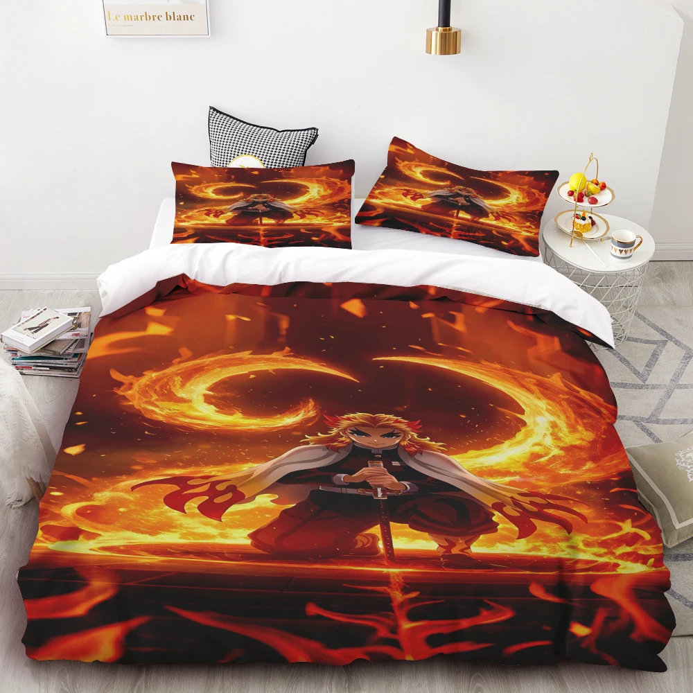 Duvet Cover Demon Slayer Kimetsu No Yaiba Kamado Nezuko Anime Polyester Bedding Set Duvet Cover Set Printed Cartoon Home Decor - view 6