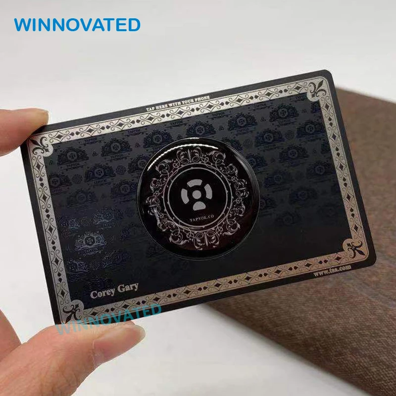 

Customized product Customized RFID Access Control Card Printable Programming Metal NFC Business Card