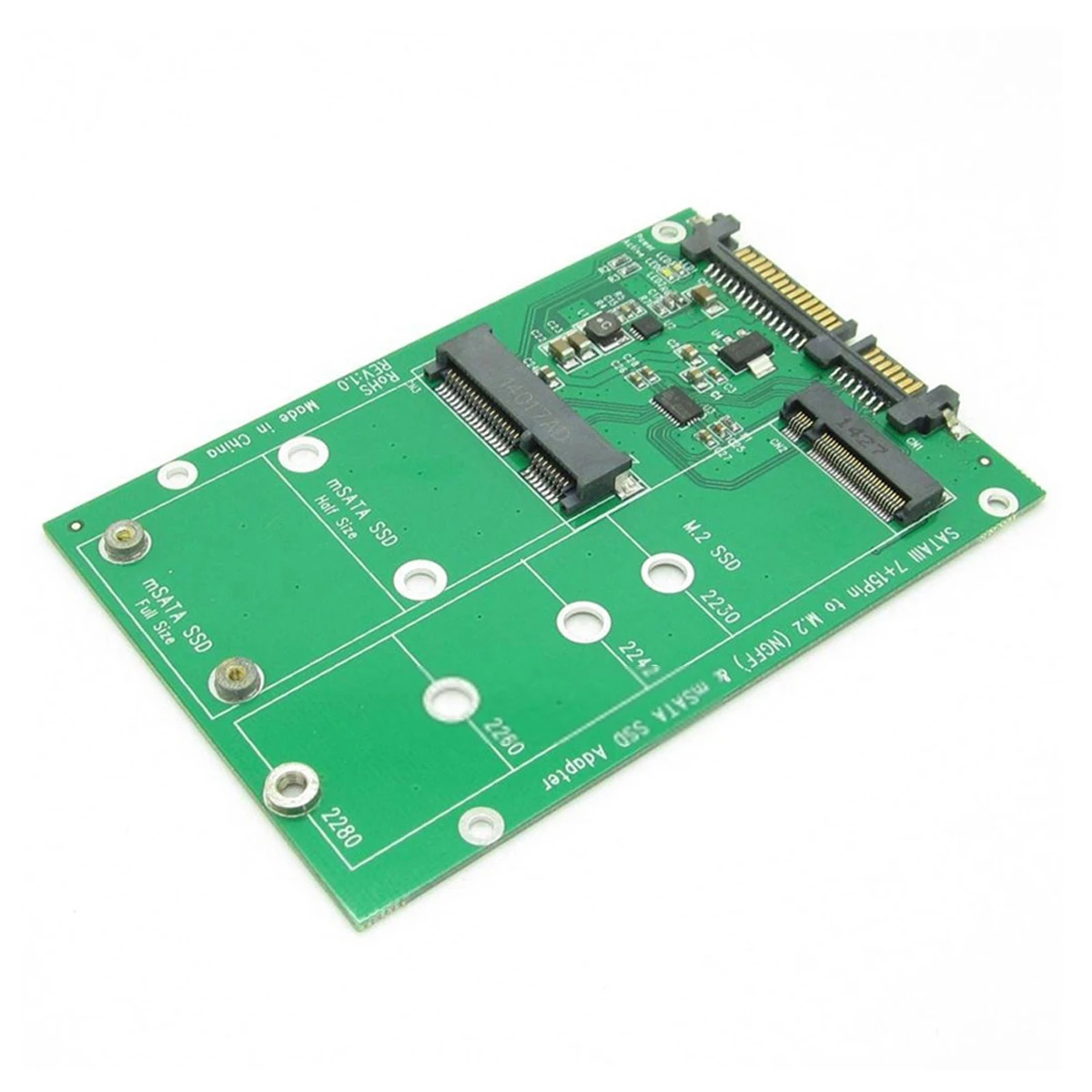Cablec SATA 3.0 III 어댑터 컨버터 PCBA-2 in 1 콤보 미니 PCI- E 2 레인 M.2 NGFF 및 mSATA SSD