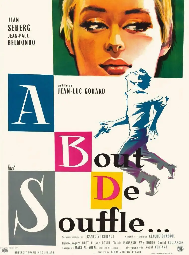 Hot A BOUT DE SOUFFLE VINTAGE MOVIE  Art SILK POSTER Wall Art Home Decorative painting