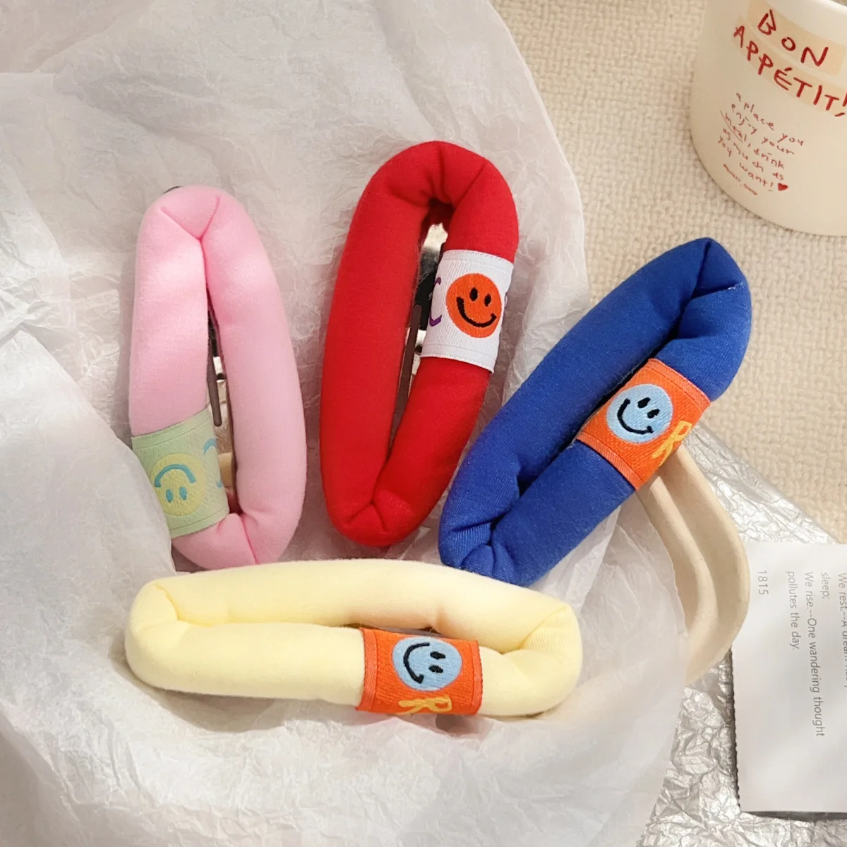 Cute bubble sponge smiley face forehead bangs hairpin large adult BB clip wash face broken hair hairpin girl side clip