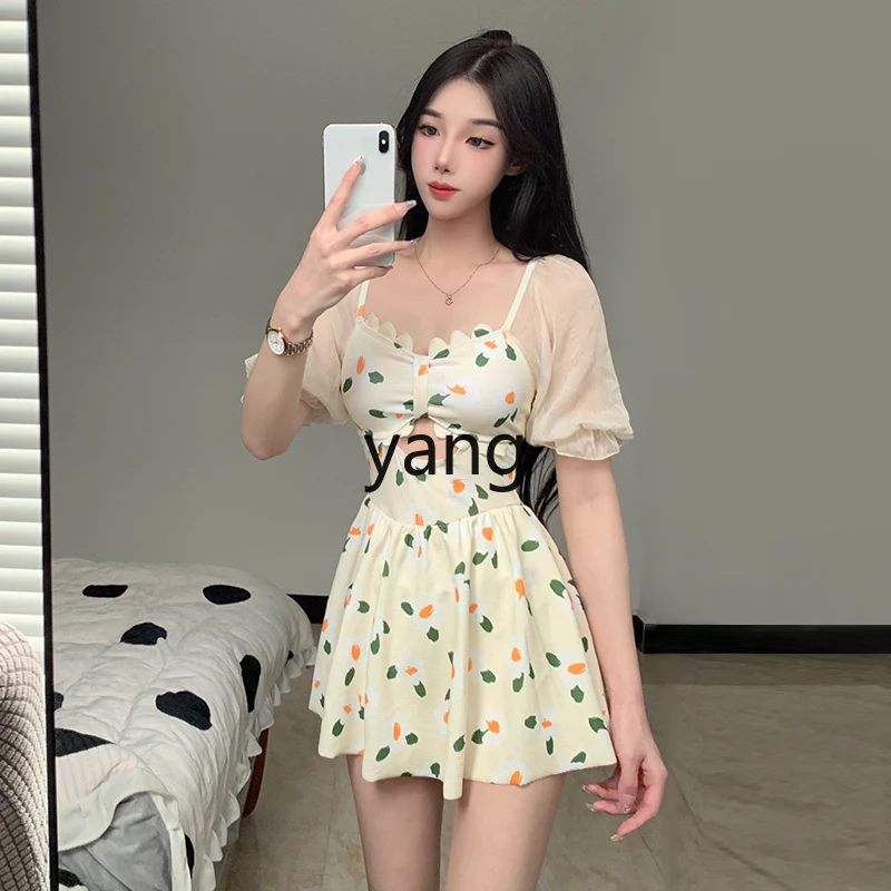 LMM swimsuit women's summer dress conservative small fresh slightly fat girl hot spring swimsuit