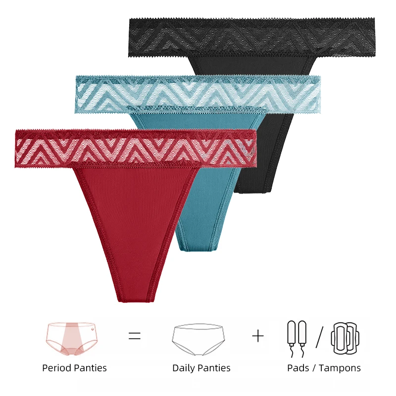 Bragas de período para mujer, bragas de período menstrual a prueba de fugas de 4 capas, ropa interior de mujer, Tanga fisiológica