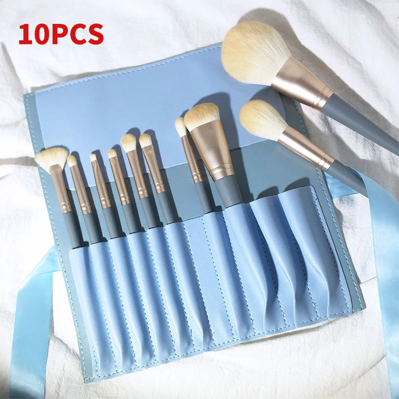 مجموعة فرش مكياج احترافية مكونة من 10 قطع - بودرة خافي عيوب كريم الأساس وأحمر الخدود وفرش ناعمة ورقيقة مجموعة أدوات تجميل مختلطة Artist2026 #5